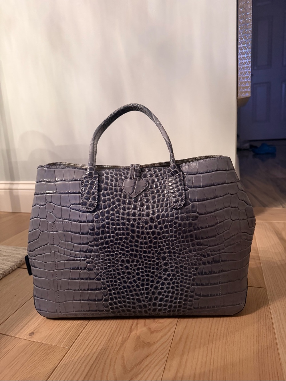 Longchamp Roseau Croc Embossed Leather Shoulder Tote - Picture 7 of 14